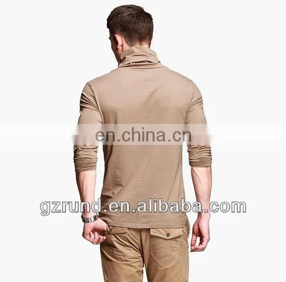 2014 new latest mens t shirts/ long-sleeved turtleneck t-shirt men t-shirt/high fashion mens clothing italian shirts with high