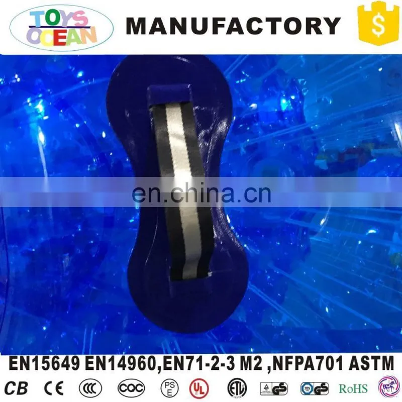 Cheap Price Transparent Blue Inflatable Zorb balls for Human people bowling Games