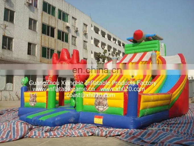 Hot sale commercial grade PVC Tarpaulin brand new FU049 inflatable rocket fun city