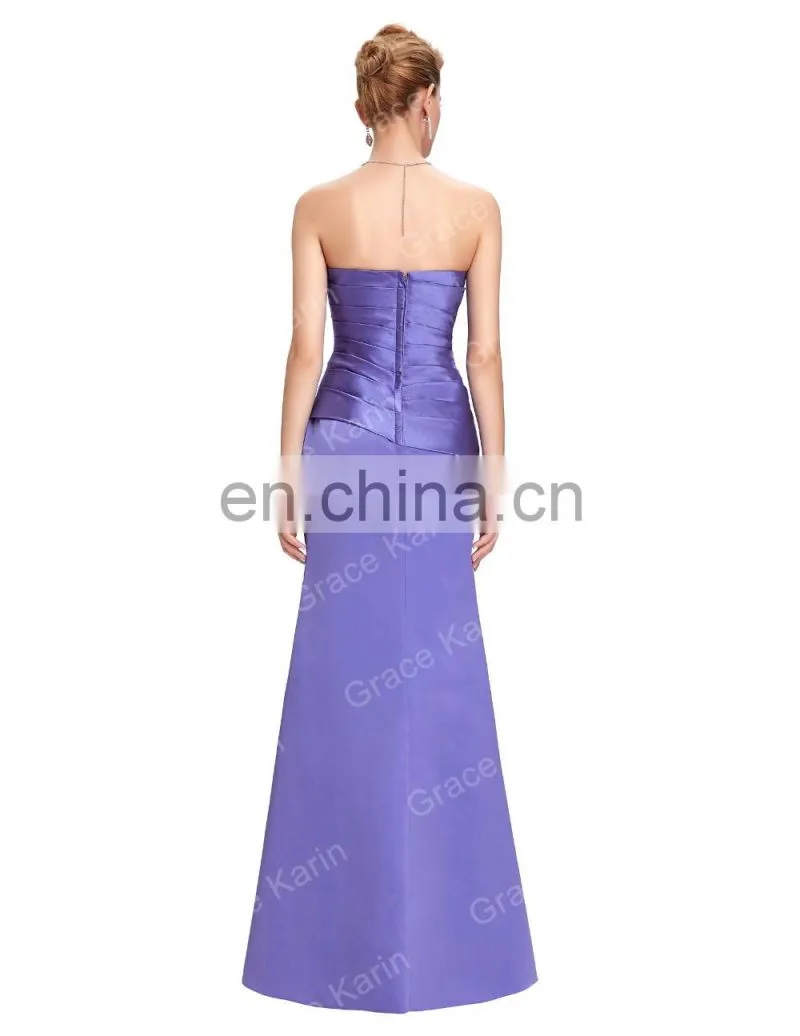 Grace Karin Strapless Sweetheart Floor Length Purple Evening Dress Patterns Mature Ladies Formal Evening Dresses CL3141