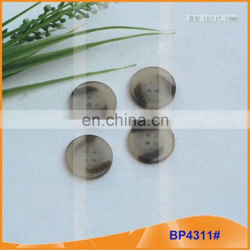 Resin Shirt Buttons Round 4 Holes Polyester Resin Buttons BP4311