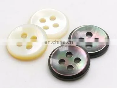 Cheap 10mm 4 holes tiny white and black natural shell buttons for clothes