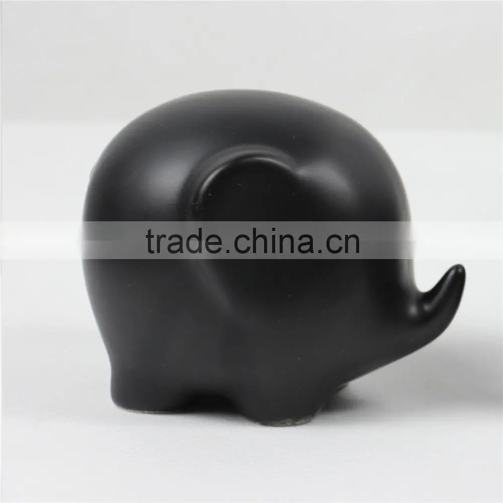 Ceramic Black Elephant,Cute Ceramic Elephant,Small Elephant for Home Decoration
