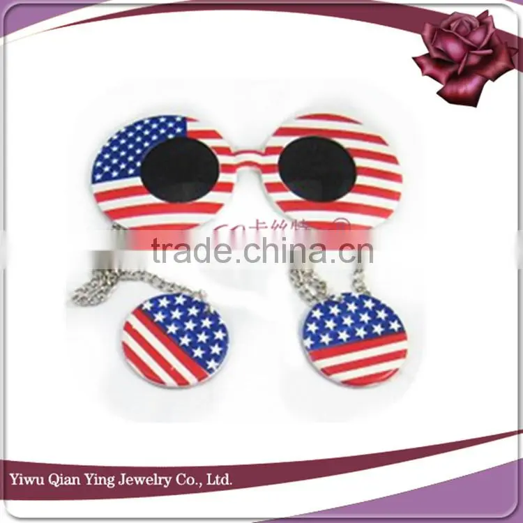 promotional fanshion style plastic flag color party glasses