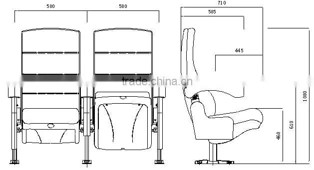 Fabric plastic patented yes folded movie theater seating cinema seat HJ9910A-E