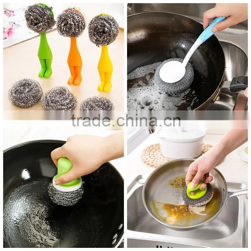 Best quality Stainless steel scourer/steel wire ball/steel scouring pad for cleaning
