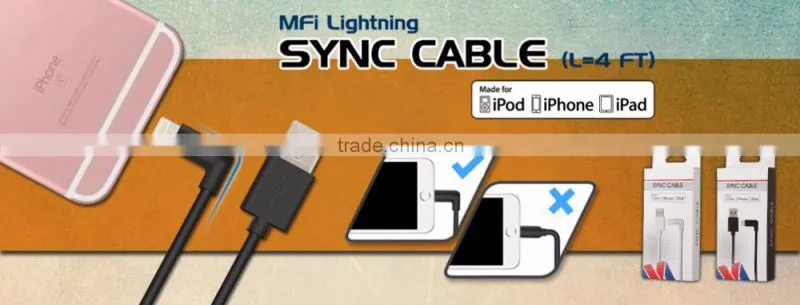 Right Angle 90 Degree 8pin usb cable C48 Connector 3.3ft 1m 0.5m MFi Certified