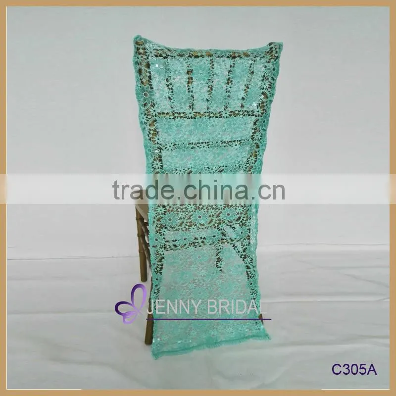 C121A crushed organza wedding universal cheap chair covers for sale