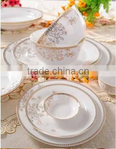 56 pcs hotel and restaurant porcelain buffet dinnerware set