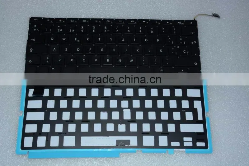 Professional Spanish Laptop keyboard Replacement LED Backlight Lighting For Macbook Pro A1286 2008-2012