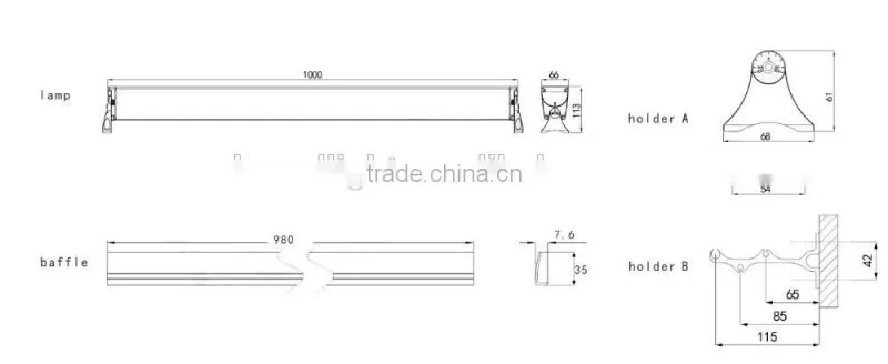 RGB LED Wall Washer Light Waterproof 24V LED Light Bars 72W