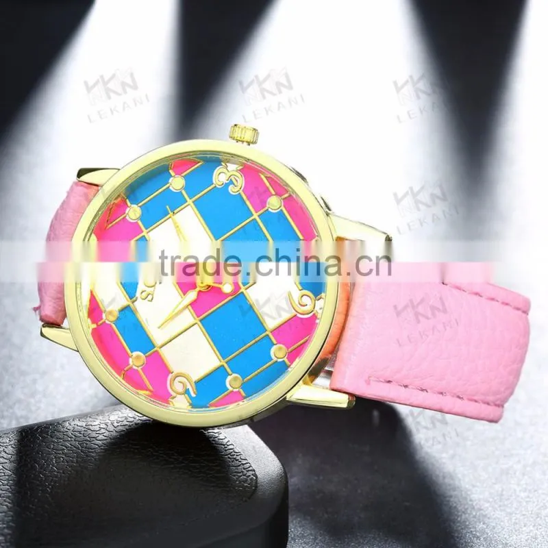 Hot sale leather strap new design fashion girls watch