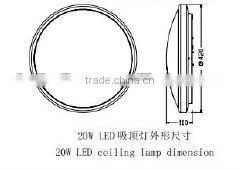 20W Round LED Ceiling Light Fixture 100-240V AC