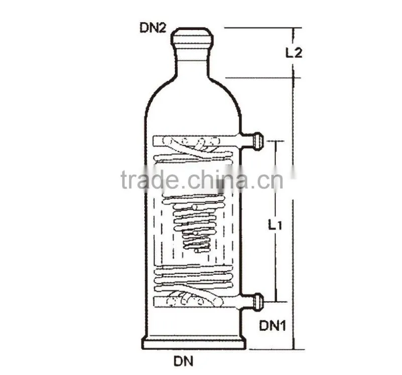 borosilicate 3.3 glass coil condenser