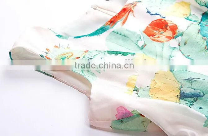 2014 New Product Trendy Women sleeveless Silk Dress (stock)