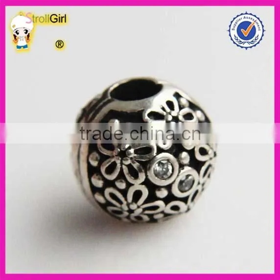 Lamp Work 925 sterling silver Clasp Beads Flower Charm beads