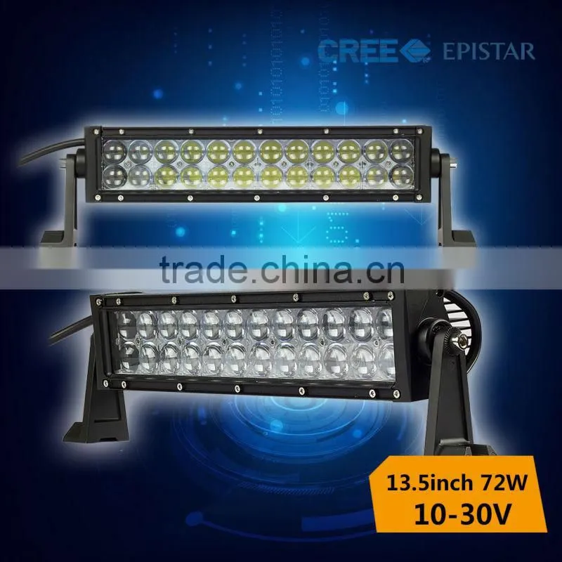 2 row led light bar 72w with 4d lens,truck driving lamp