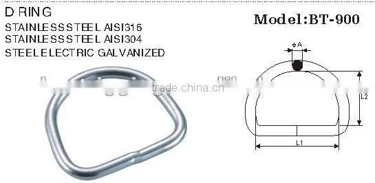 Stainless Steel 316 304 Hardware D ring in Baite Rigging Hardware Professional Manufacturer Cheap