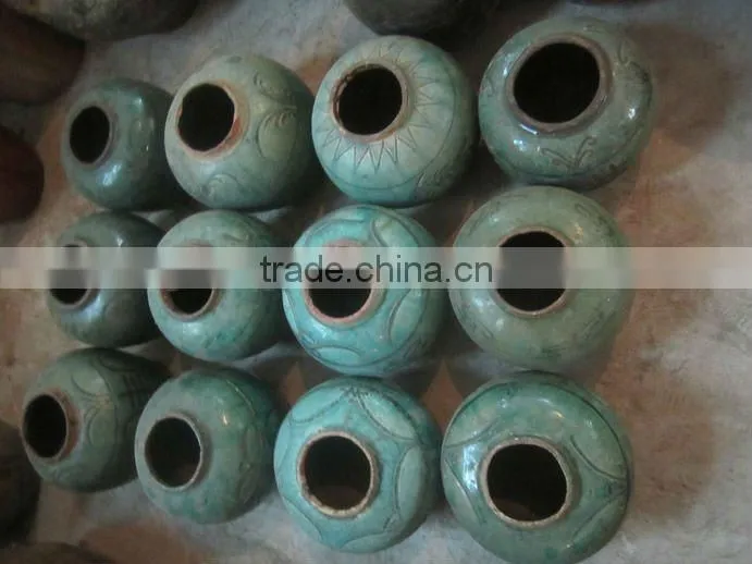 Chinese antique green ceramic storage jar