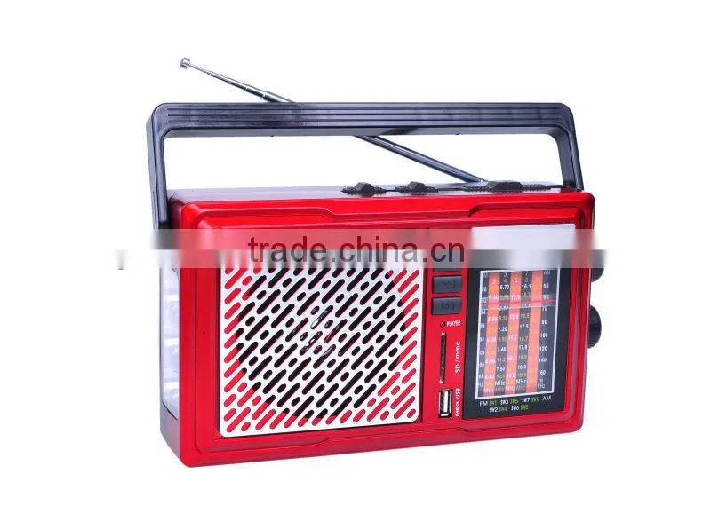 Hot Sale AM/FM/SW USB/SD Function Rechargeable Portable USB/SD Radio