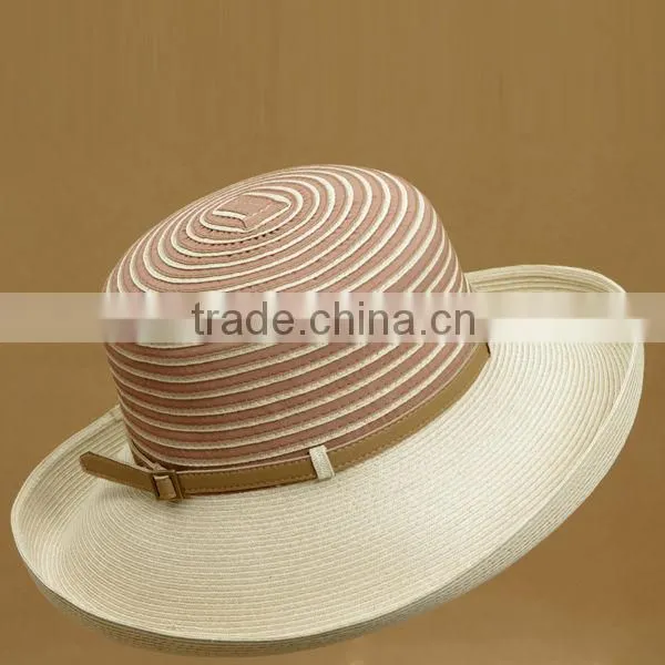 2014 The newest stripe paper braid hat/wholesale mexico straw hats