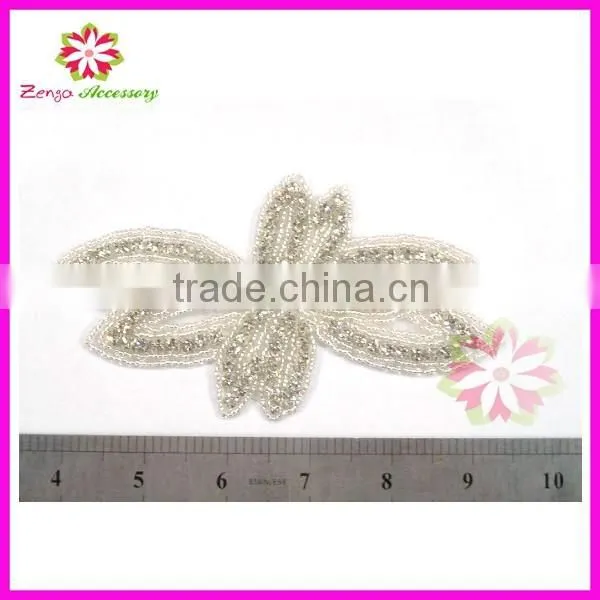 Rhinestone applique, beaded crystal applique, rhinestone applique for bridal sash