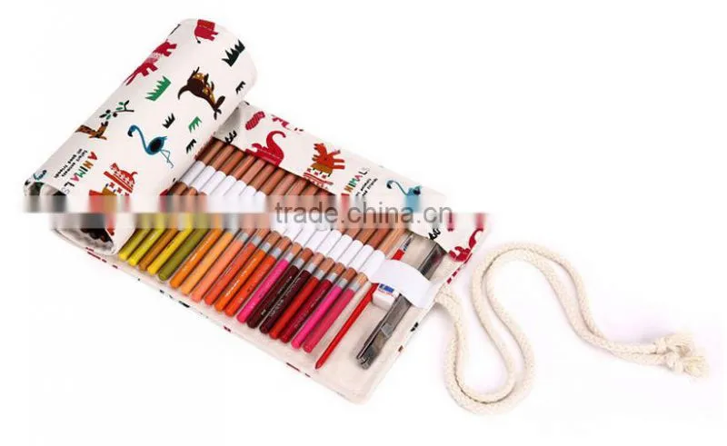 The skeleton patternCanvas 72 holes inserting pencil bag roll case