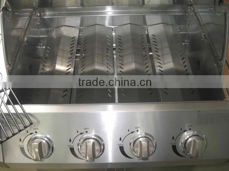 4 Main burner 45 degree inclined panel built in gas barbecue
