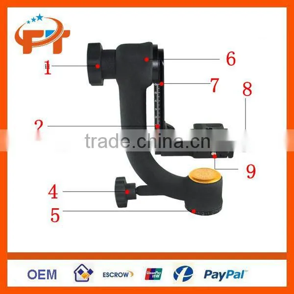 Panoramic Gimbal Tripod Head Q-45 Specialized1/4"Screw For Telephoto Len Camera