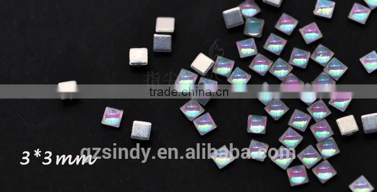 Korean Style Flat Back Glass Resin Stone Opal Decorative Stones ZX:SZ574