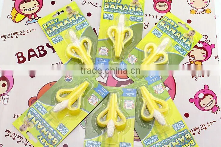 High quality cute silicone baby toothbrush teether toy