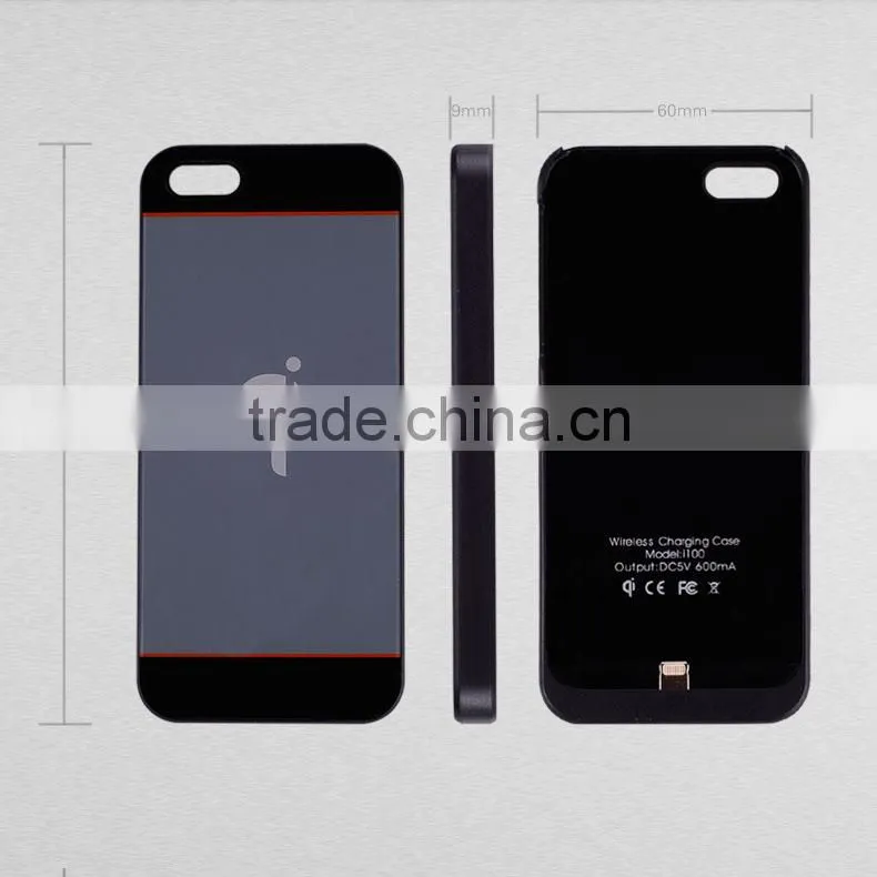 Thinnest white wireless charger case for iphone5s , wireless charger receiver case