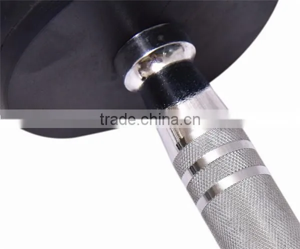 2016 hot sale Deluxe whole shaping 30kg PU Round head dumbbell with Stainless steel plating knurled handle
