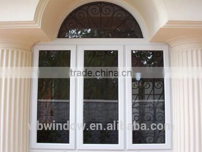 Window design simple with 3 panels pvc casement window