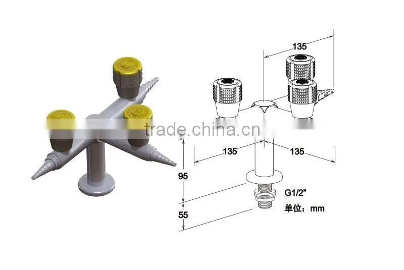 Single way lab fittings gas tap/outlet