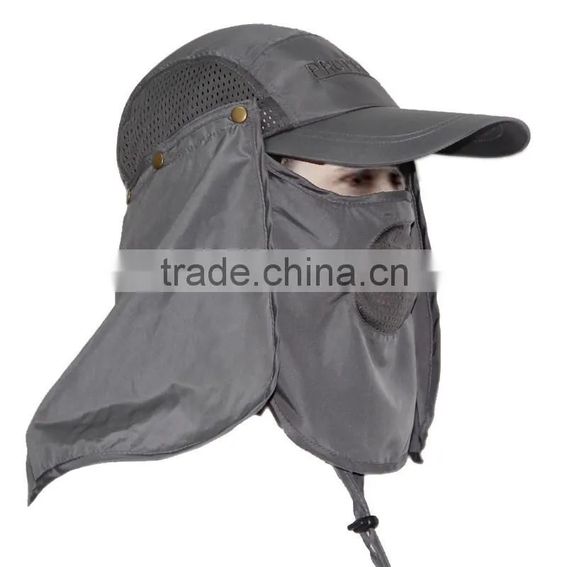 Removable Flap Cap Sun Shield and Mask Perfect for Fishing Hiking Garden Work Outdoor Activities