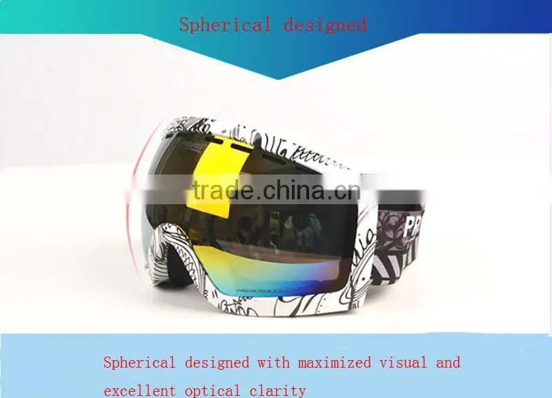 Proffessional Anti-fog,UV Protective Unisex Snow Goggles Doule Lens Wide Angle