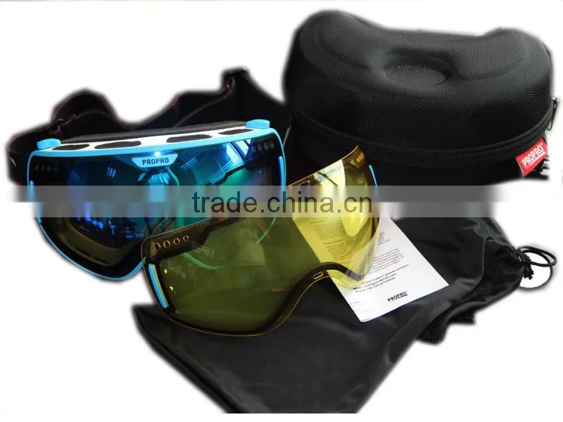 Unisex Adults Detachable Lens and Super Big Spherical REVO Goggles Snowmobile Ski Sunglasses & Snowboard Goggles