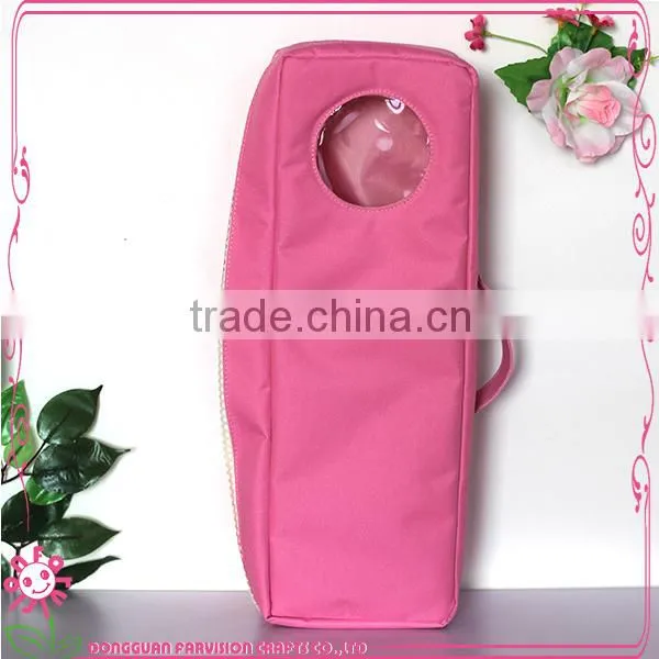 Hot Pink fashion doll bag with shoulder strip custom 18 inch doll bag