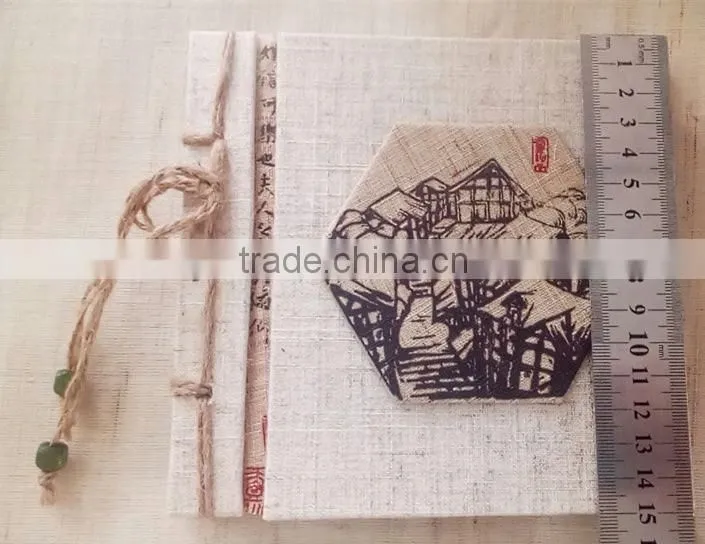 ramie fabric handmade school notebook