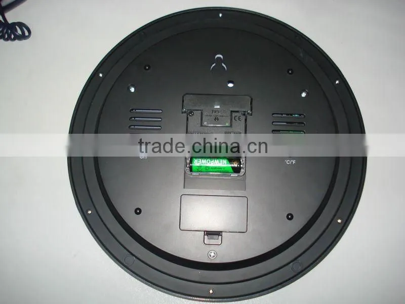 Newest design Radio controlled quartz wireless wall clock with wireless outdoor sensor S628B