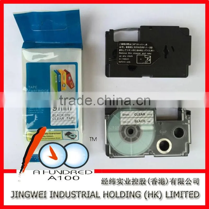 XRA-12WE1 black on white 12mm tape cartridge for compatible casio label printer tape label ribbon