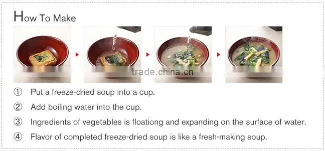 Instant Soup Packets Japan Freeze Dried Miso Soup (Eggplants Mixed Taste)