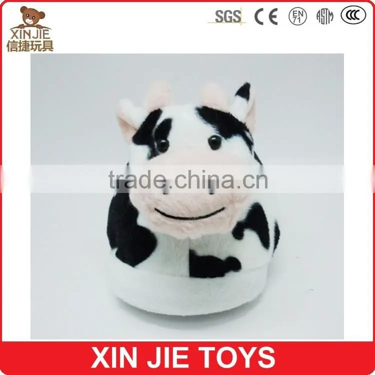 good quality indoor slippers cow shape plush slipper custom winter warmly slippers