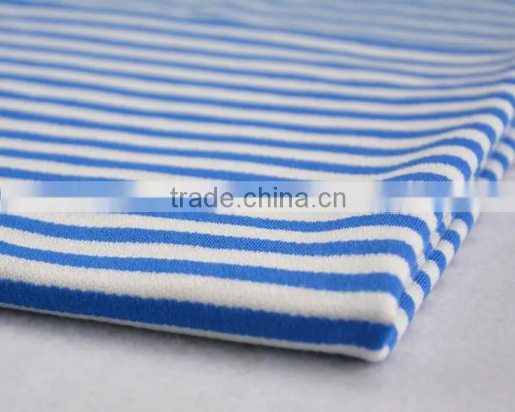 Jiufan textile stripe 100% yarn dyed viscose spandex fabric