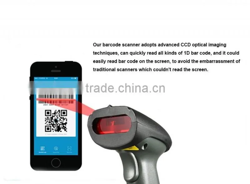 1D hanheld barcode scanner/ China portable CCD barcode reader