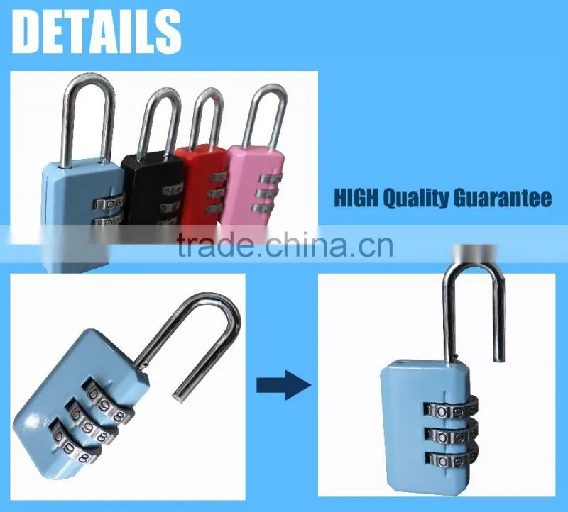 three digit plastic lock resettable plastic lock and key toy cabinet lock