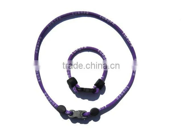 Power Energy Titanium Germanium 1 Rope Necklace & Bracelet Set