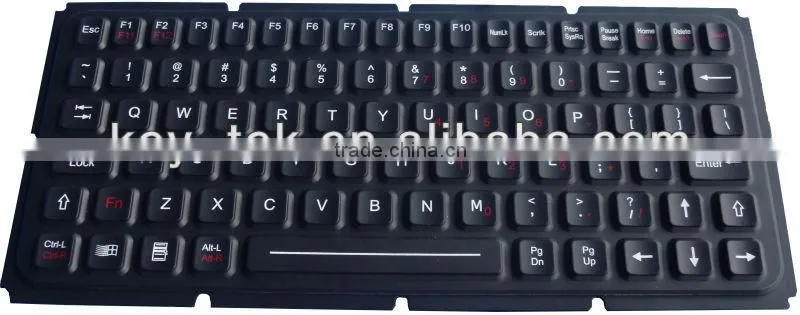 IP65 rear panel mounting silicone keyboard with PS/2 interface