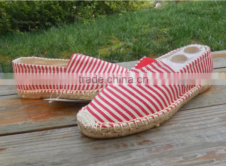 Flat stripe Canvas Espadrilles Jute les espadrilles